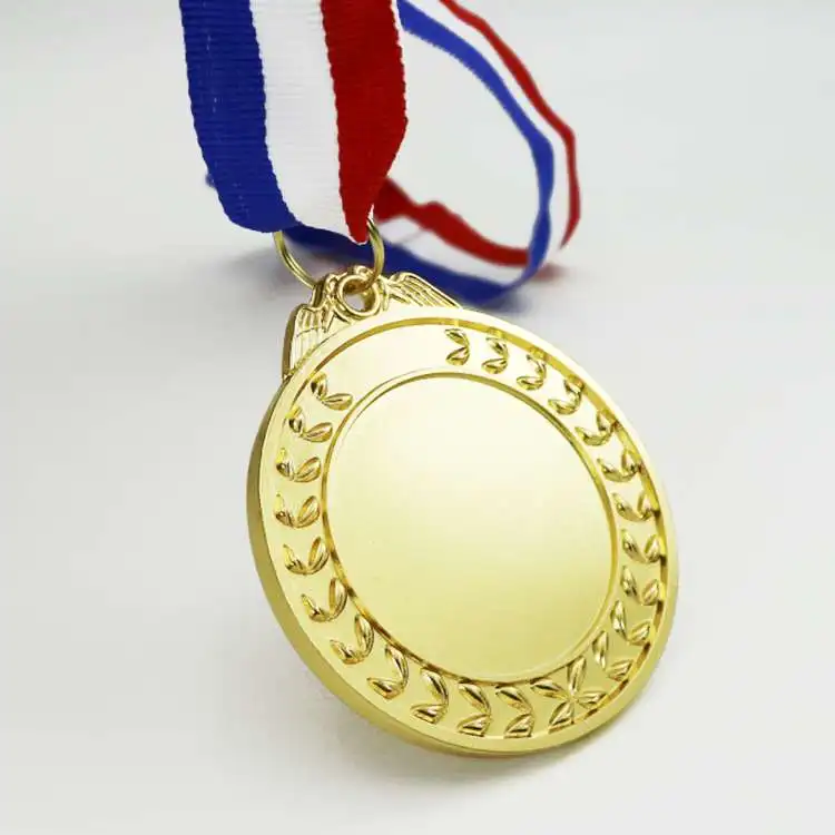 1PCS Blank Medals Lace Border Design Gold Color Medal Semi-custom Medal Can Laser Marking Your Logo or Paste Logo
