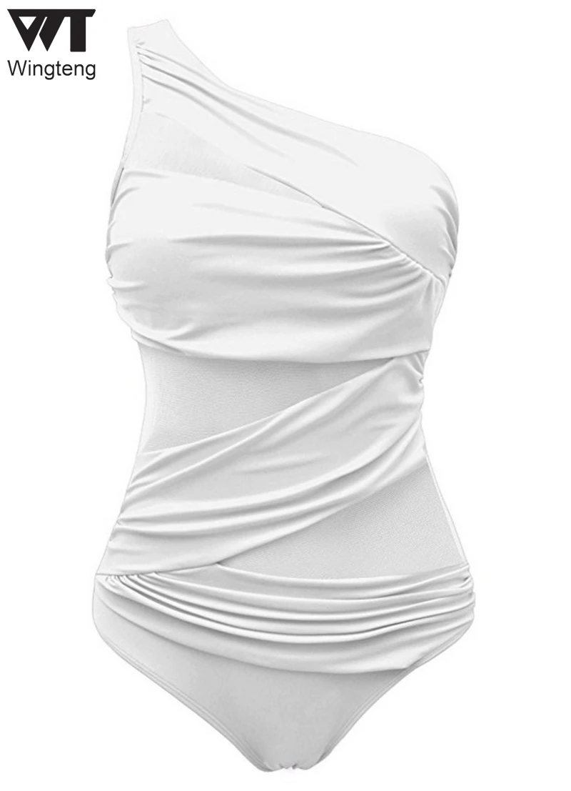 Wingteng Transparent Swimwear One Piece Swimsuit 2017 Beach Wear Female Bathing Suits Monokini Women 4XL | Спорт и развлечения