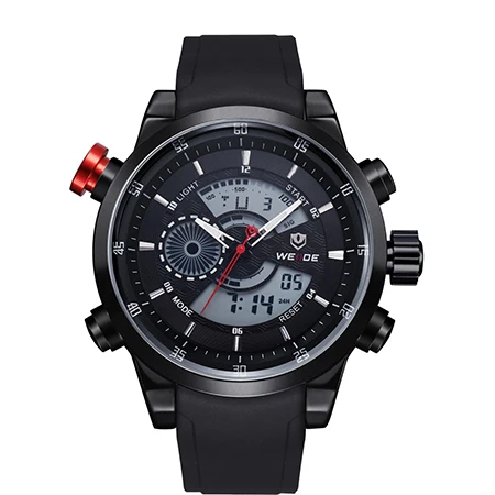 Другое WEIDE мужской ЖК-аналоговые цифровые часы с двойным временем PU ремешок назад большой черный циферблат 30 м водонепроницаемые часы оригинальные подарки часы час - Цвет: Другое