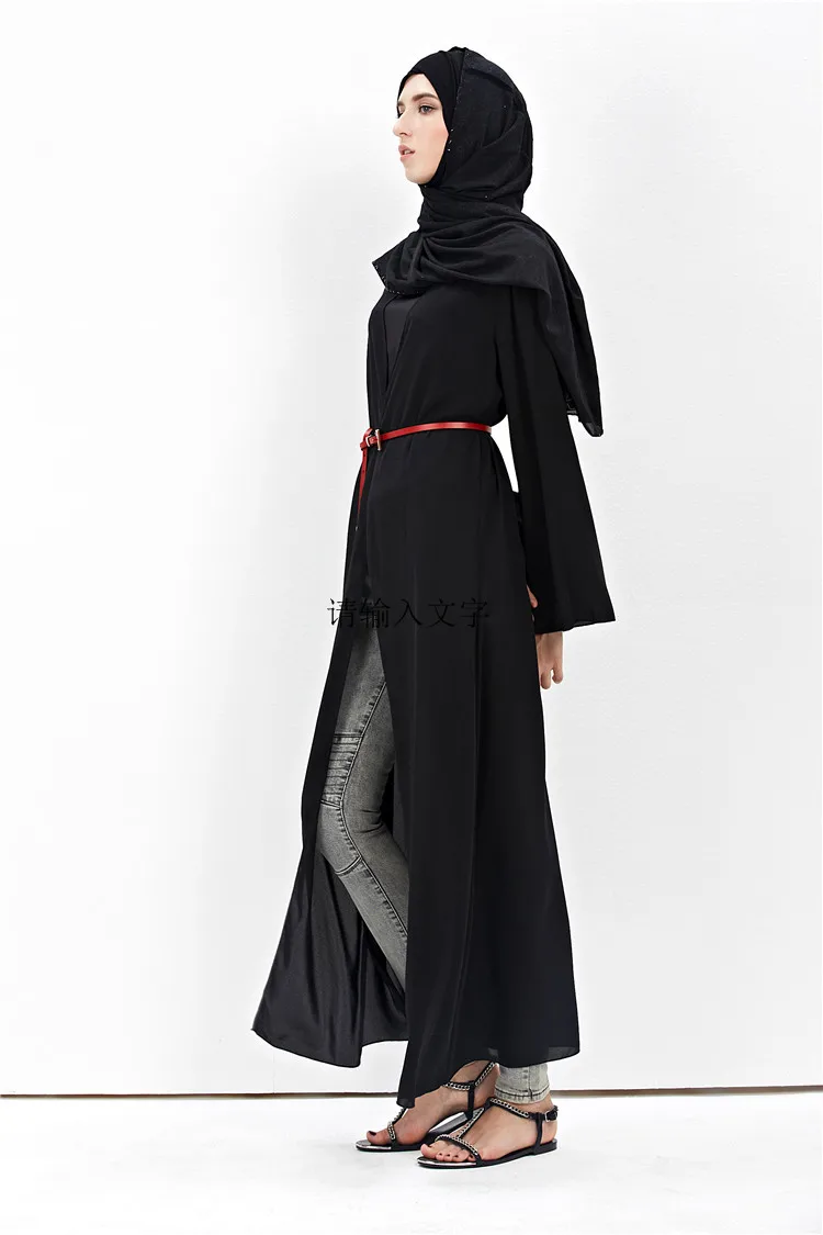 Черное кимоно Abaya женская верхняя одежда в Дубае турецкое пальто из Бангладеш
