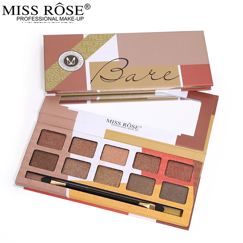 Палитра теней для век Miss Rose 10 цветов блестящая палитра с кисточками| |