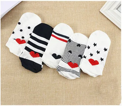 5 пары/компл. женские весенние новые удобные носки с мультяшным сердцем животным