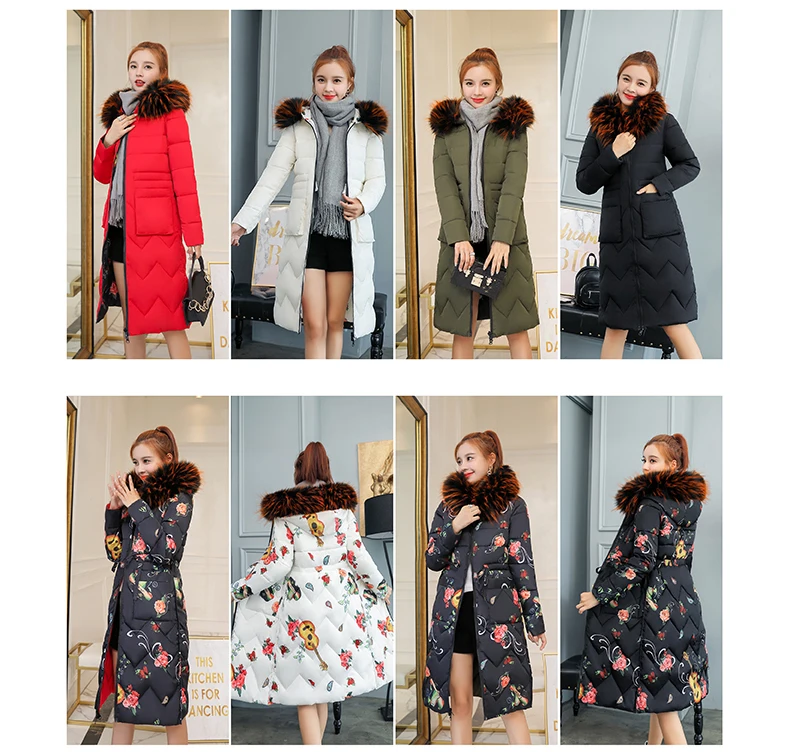Women long parkas coat-25degrees both side wear Thicken warm big fur collar jacket coats Casual female winter outwear parkas