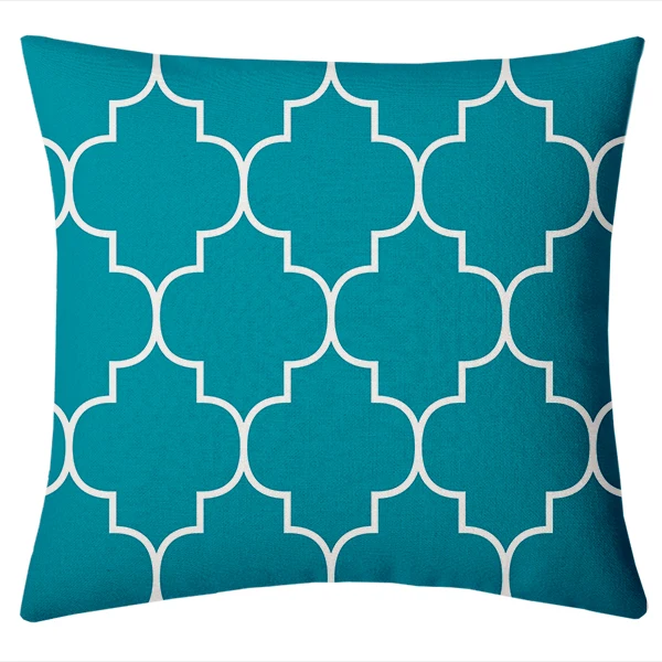 Зеленый Gemoetric льняной чехол для подушки декоративный желтый синий домашний декор