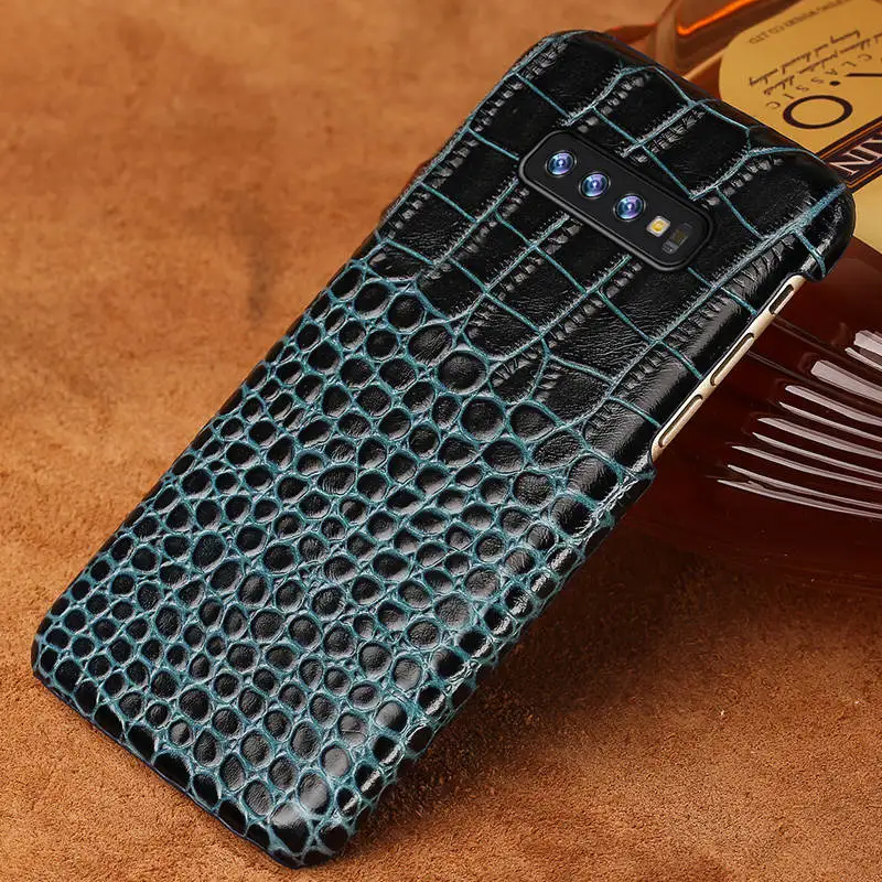 Синий Подлинный кожаный чехол для мобильного телефона для samsung galaxy S10 S10E S7 S8 S9 плюс A50 A70 A8 A7 Роскошный чехол для задней части корпуса s9 S10 плюс - Цвет: Синий