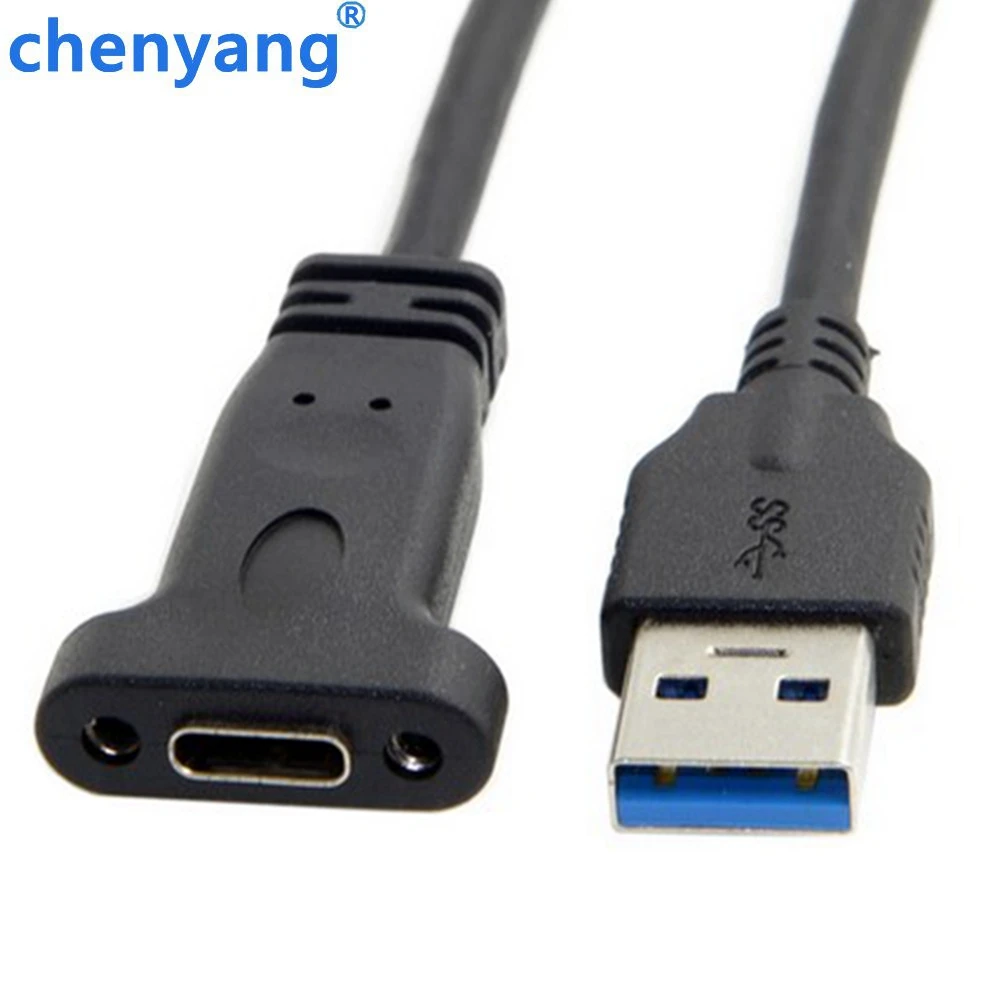 0 2 м USB C 3 1 Type TYPE Женский к Мужской кабель для передачи данных 20 см с винт крепления