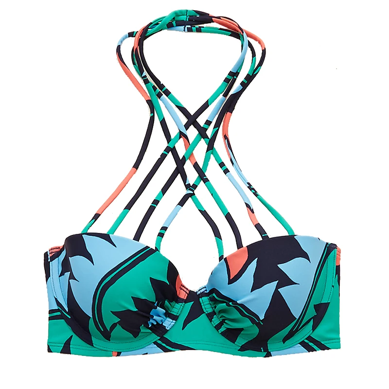 New Female 2016 Bikinis Padded Swimwear suits Swimsuit Lady Print swimwear Sexy Women Bandage Bikini Set Woman Bathing suit |