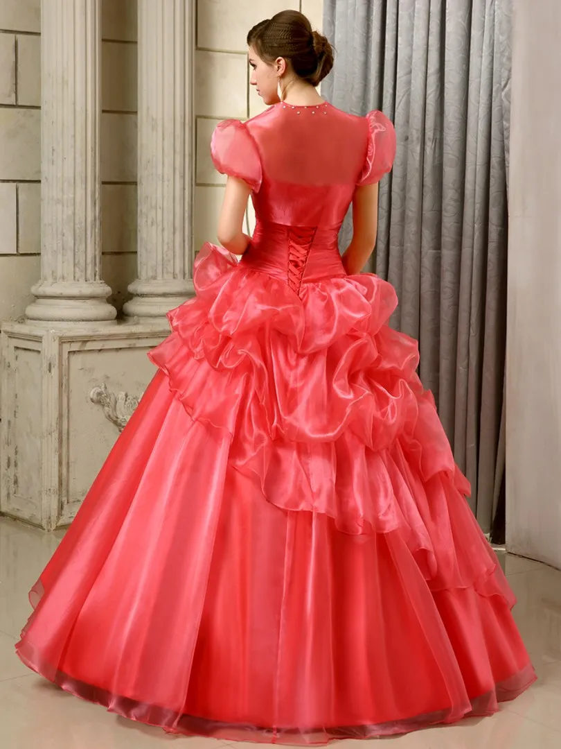 2017 Ball Gown Quinceanera Dresses For 15 Years With Jacket Lace Up Pleats Vestido De Debutante Sweet 16 Gowns | Свадьбы и торжества