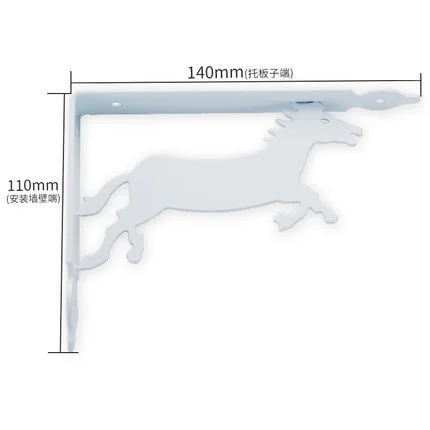 white 140 x 110mm 2 шт. настенный кронштейн стол поддержка полка Кронштейн прямоугольный Железный скобяные изделия Аксессуары для мебели - Цвет: white 140 x 110mm