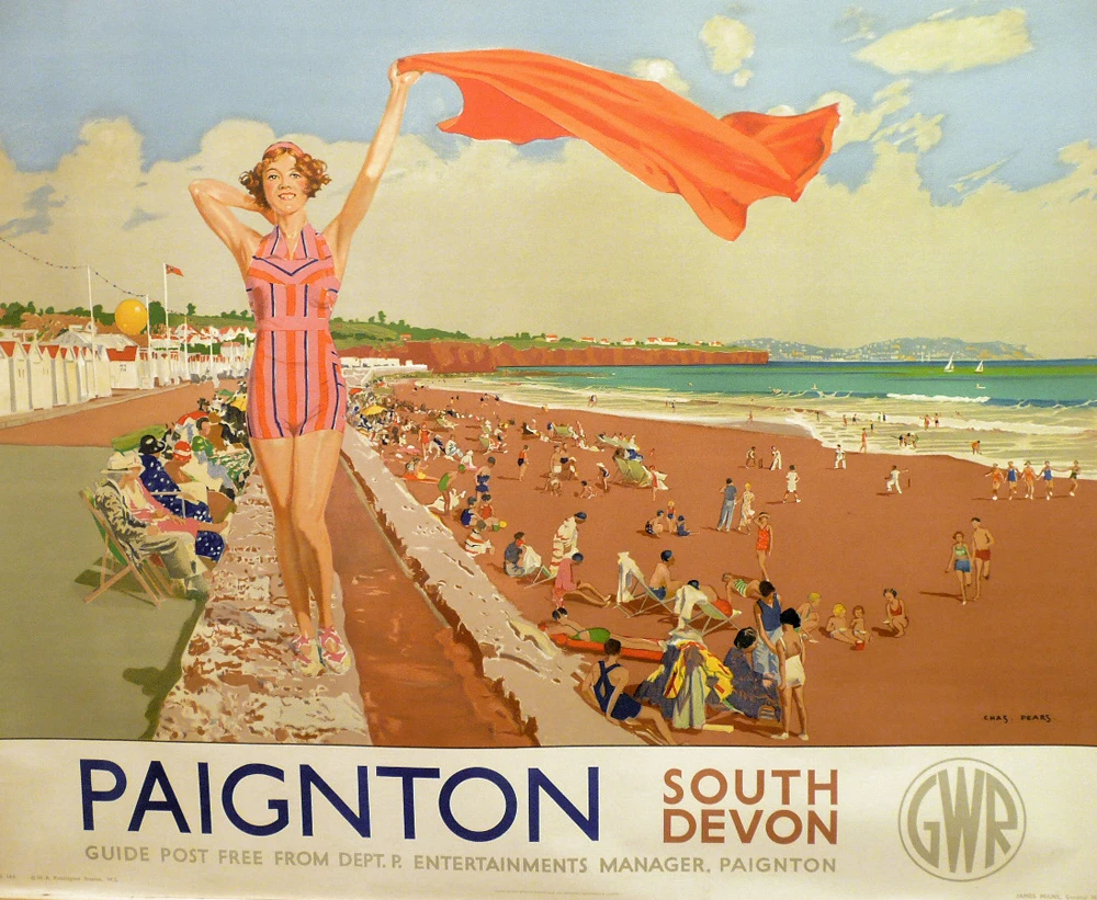 Paignton Южная Девона Классическая винтажная ретро крафт-парусиновая дорожная