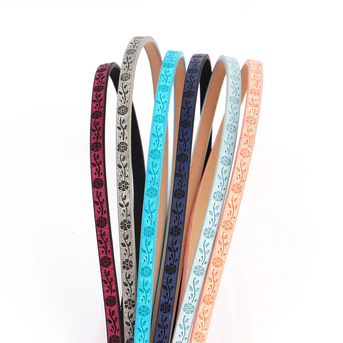 XCHARMS 5 мм/плоский кожаный шнур веревка/цветы принты/аксессуары/Ювелирные