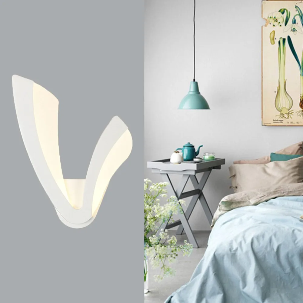 Простые Акриловые Настенные светильники в форме V светодиодные домашние