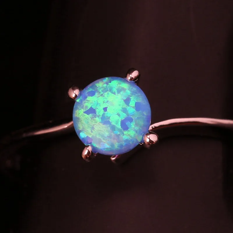 Рамка Небесно Голубой огненный опал и серебряное покрытие серебряные ювелирные