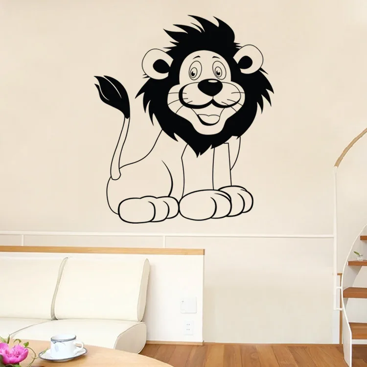 Бесплатная доставка украшение на стену в виде льва виниловая наклейка стиле