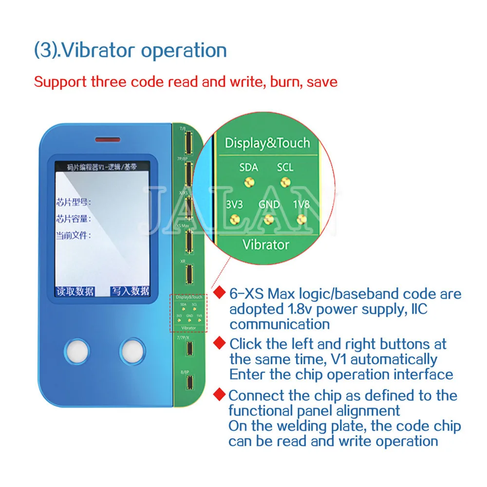 JC V1 датчик света настоящий тон Ремонт viration восстановление для 6 7 Plus 8 Plus X XS MAX XR сенсорный чип JC PRO 1000 S программист