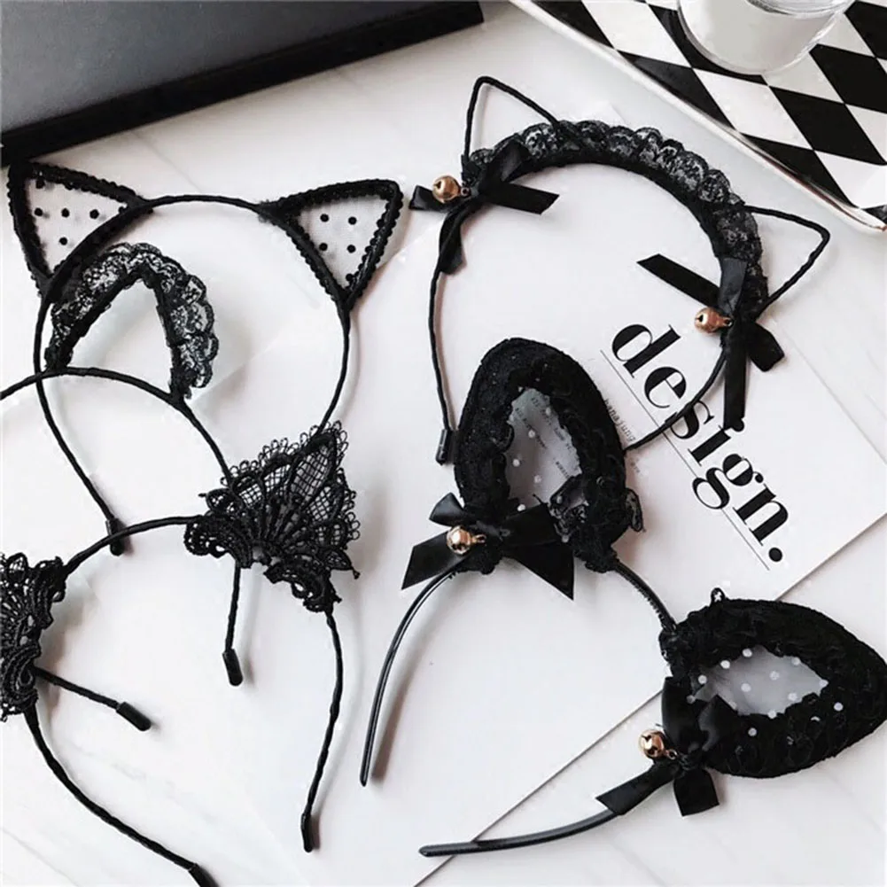 Сексуальная Женская повязка на голову с кошачьими ушками для взрослых обруч