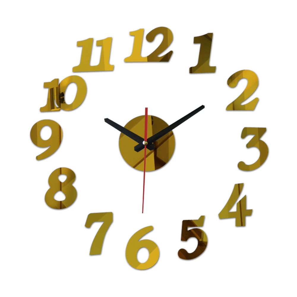 Топ Мода 3d diy акриловая наклейка для зеркала настенные часы horloge большая гостиная декоративная игла