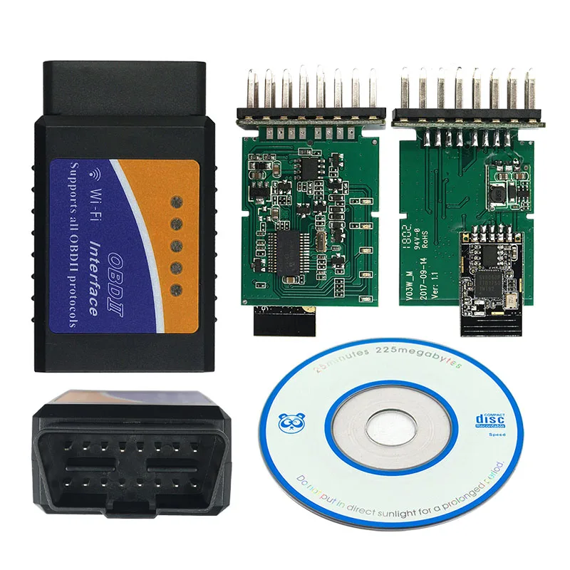 Настоящий 25K80 ELM327 МГц wifi/Bluetooth/USB V1.5 ELM 327 для Android Torque/PC Поддержка всех протоколов OBDII 12 языков