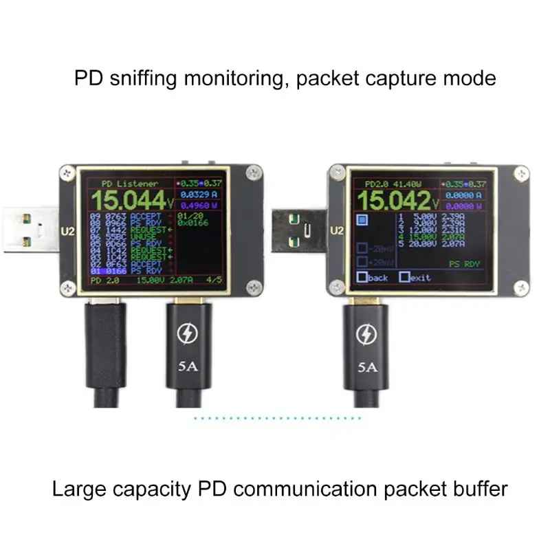 WEB-U2 USB тестер класса d QC4.0+ PD3.0 2,0 PPS протокол быстрой зарядки емкость постоянного тока измеритель 4~ 24 В 5A поддержка онлайн-класса