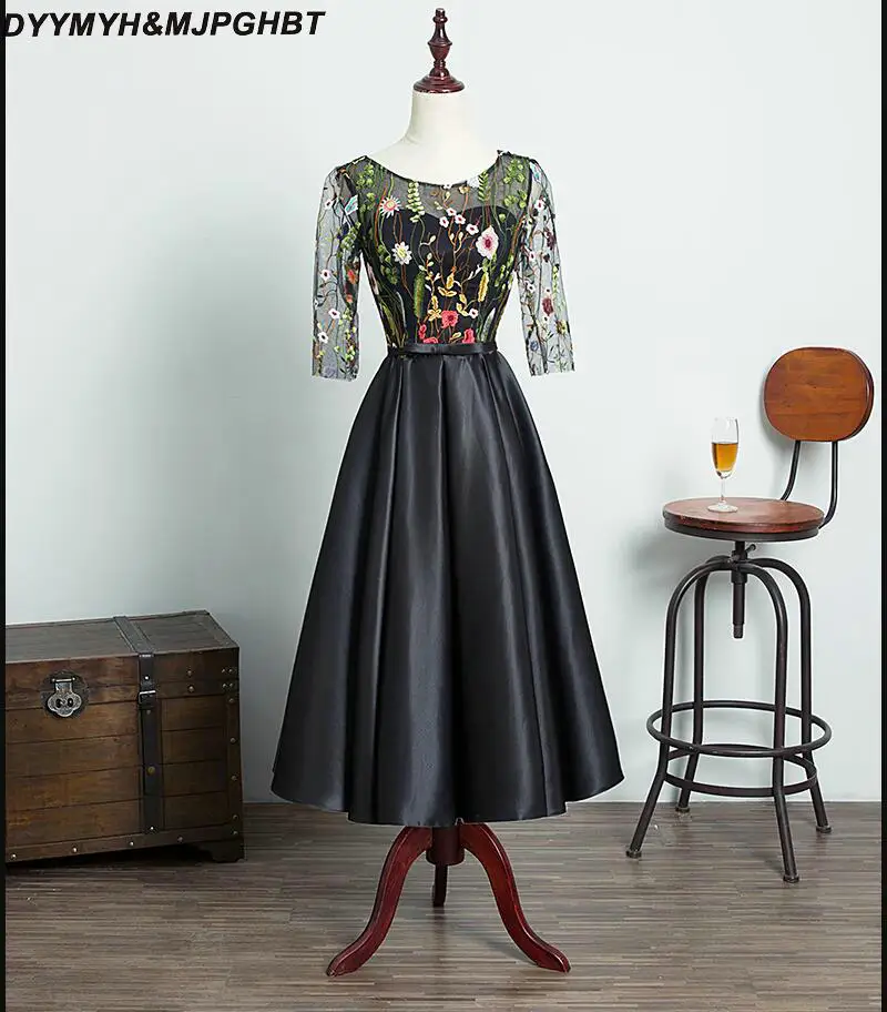 Vestido Formatura кружевные Элегантные платья для выпускного с коротким рукавом длиной