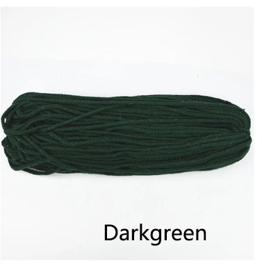 Darkgreen 80 метров 7 мм 8 делений круглый хлопок шнур декоративная веревка витой хлопчатобумажный Канат Плетеный шнурок веревки DIY Домашний текстиль ремесло - Цвет: Darkgreen