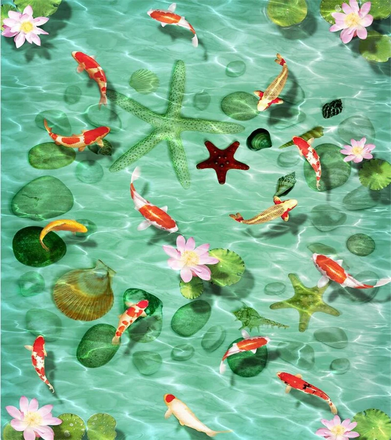 3d индивидуальная картина большого пола самоклеящаяся раковина из мульча камня