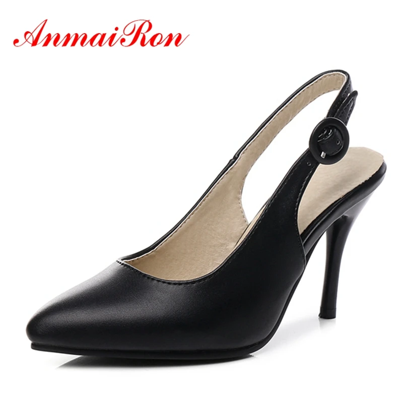 

ANMAIRON Big Size35-45 Slingback Sandals Women Brand Back Strap Summer Shoes Woman Thin Heels Sandals Footwear Shoes women CR144