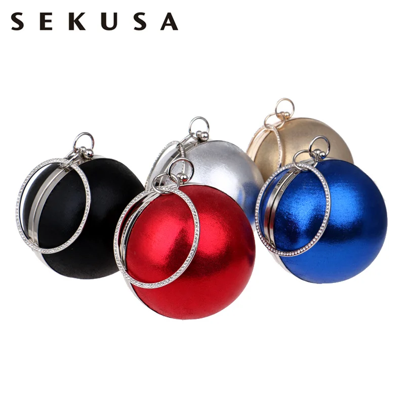 SEKUSA женская вечерняя сумочка круговая Сумочка роскошный клатч круглая модная