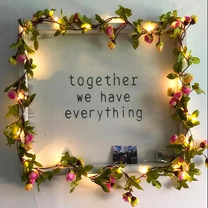2m 2m 20 LEDs Warm White Artificial Leaf Lights Copper Battery Powered for Christmas Party Wedding Garden decoration - Испускаемый цвет: 2m