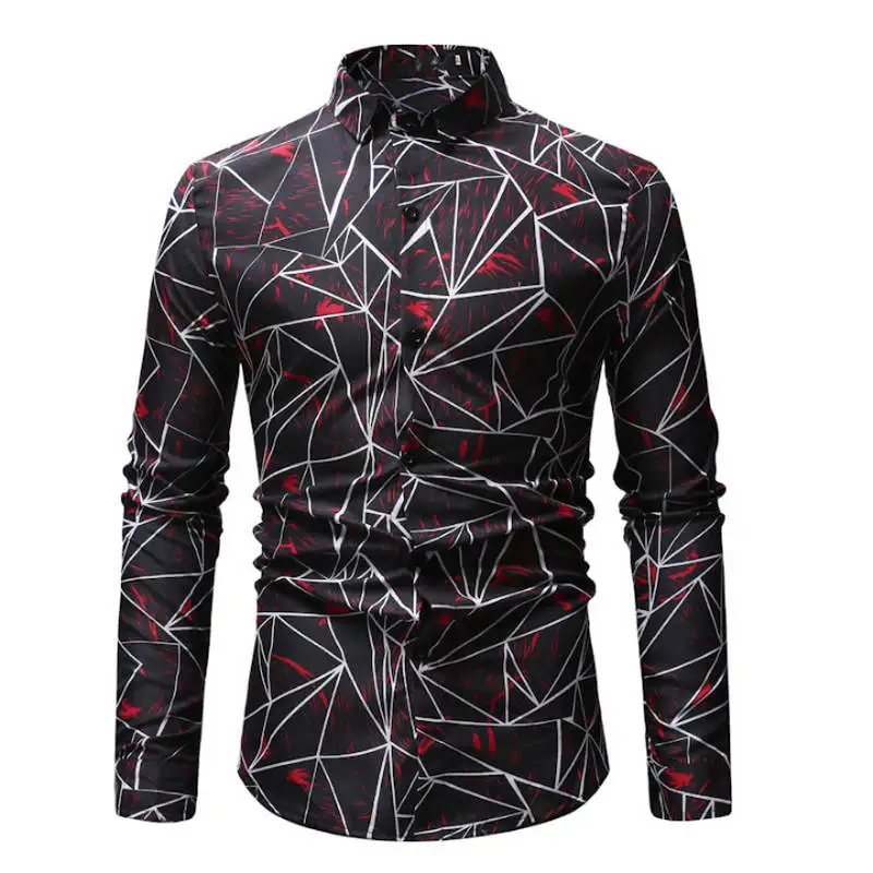 Размеры: M-3XL/, Новые Модные приталенные рубашки с цветочным принтом, мужские повседневные рубашки с длинным рукавом, 23 Цвета