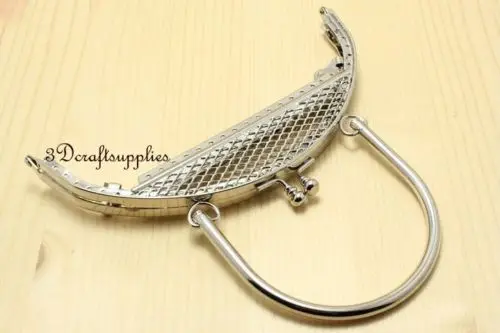 Металлическая рамка швейная сумка кошелек с застежкой 6 1/4 дюймов серебристый