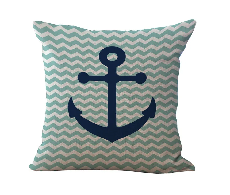 Средиземноморская серия якорь Наволочка 100% хлопок льняная наволочка для подушек