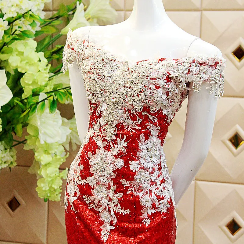 AOLANES Robe De Soiree кружевное длинное сексуальное вечернее платье с бусинами и
