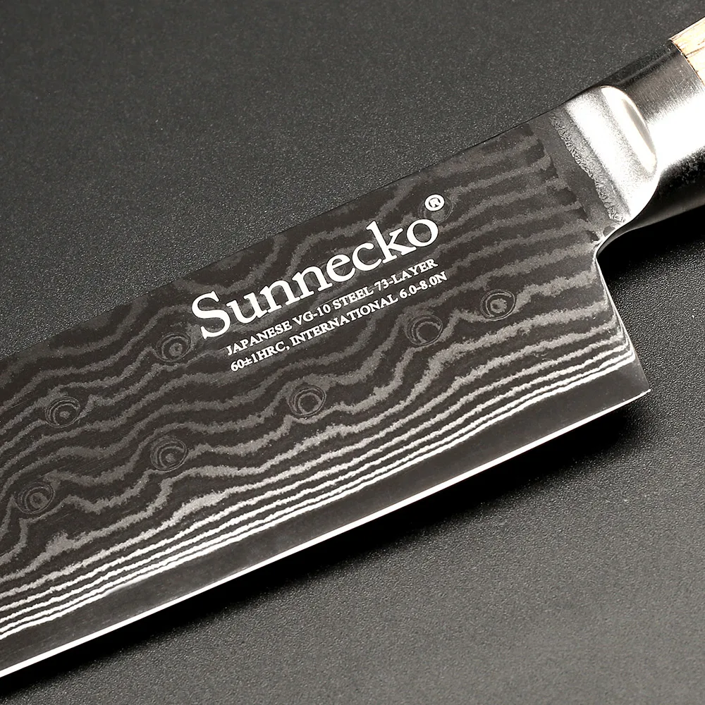 Нож сантоку из дамасской стали SUNNECKO VG10 профессиональный японский кухонный