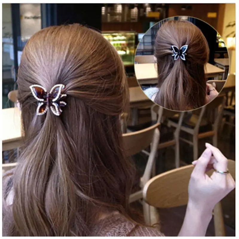 

1 PC Mini Retro Butterfly Hair Claws Vintage Women Hair Clips Crystal Rhinestone Hairpins Girls Hair Accessories