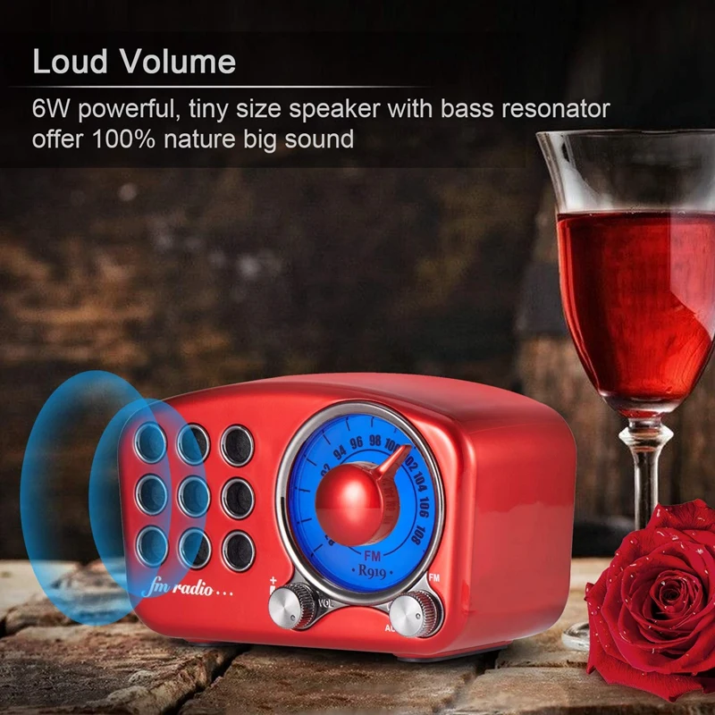 Винтажный радиоприёмник Bluetooth колонка в ретро стиле сильное увеличение баса