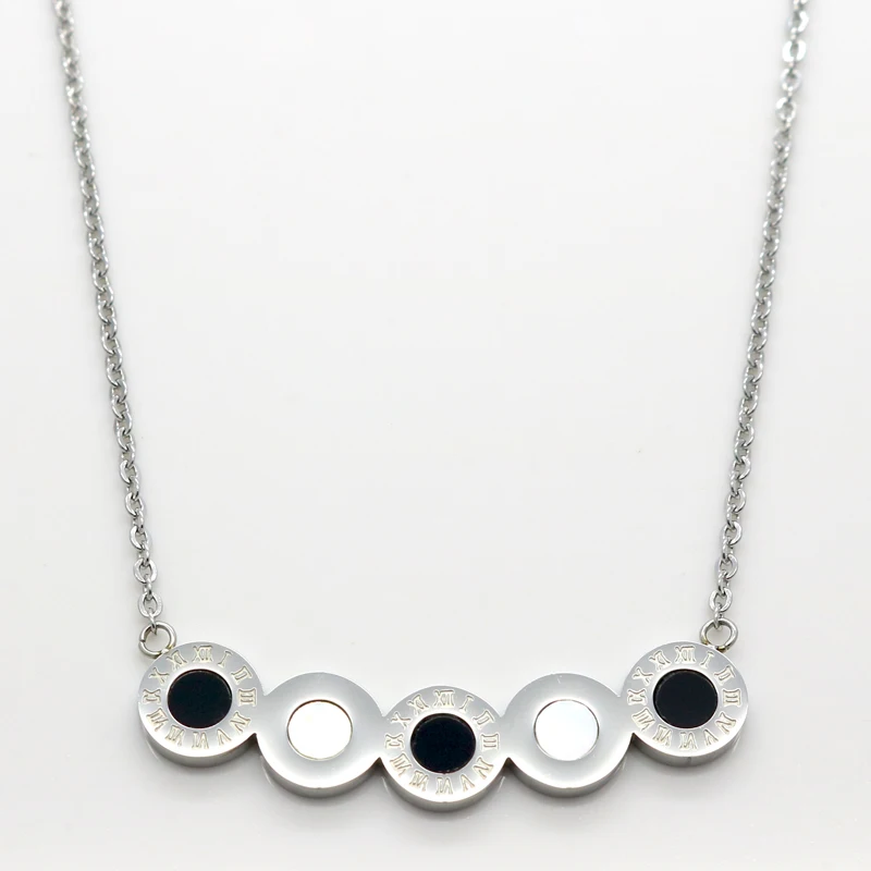 Фирменные украшения римские простые белые черные ракушки кулон ожерелье