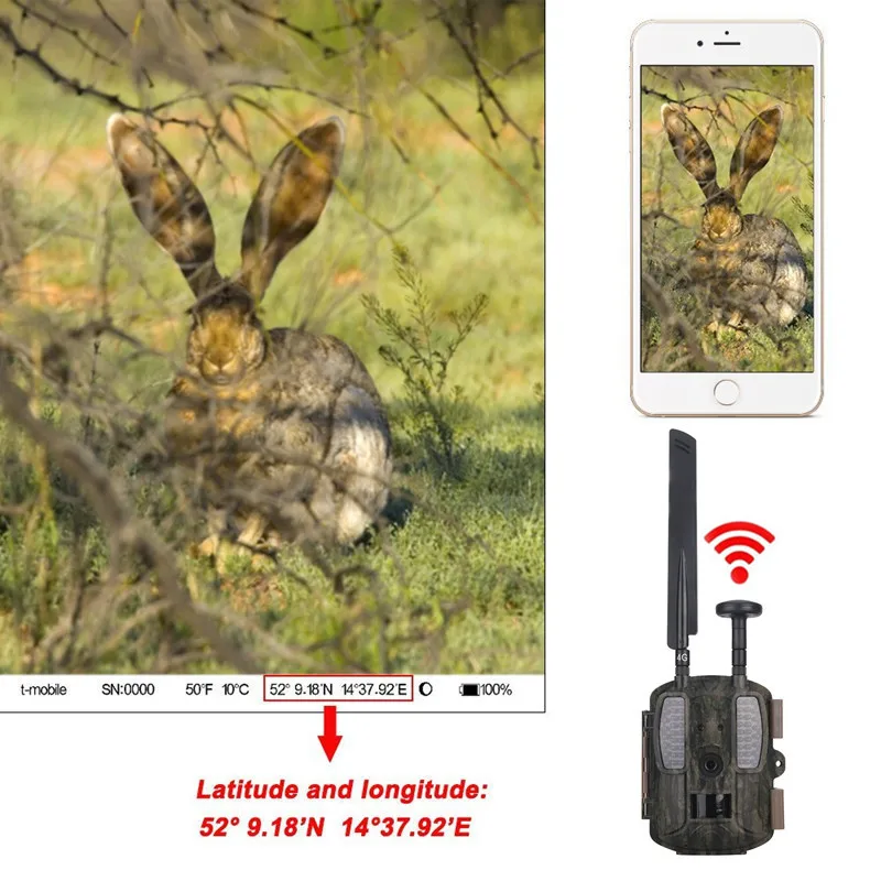 4G охотничий троп камера GPS MMS FTP с 3000 мАч солнечная панель охотничья наблюдения