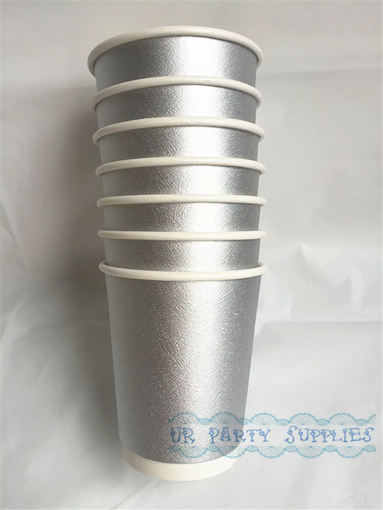 Бесплатная доставка 20 шт фольги Серебряный бумажный стаканчик Soild серебряные