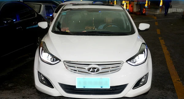Для HYUNDAI Avante i35 Elantra светодиодный головной светильник s 2011 2012 2013 год TLZ подвижный светодиодный Поворотный Светильник, передний светильник s