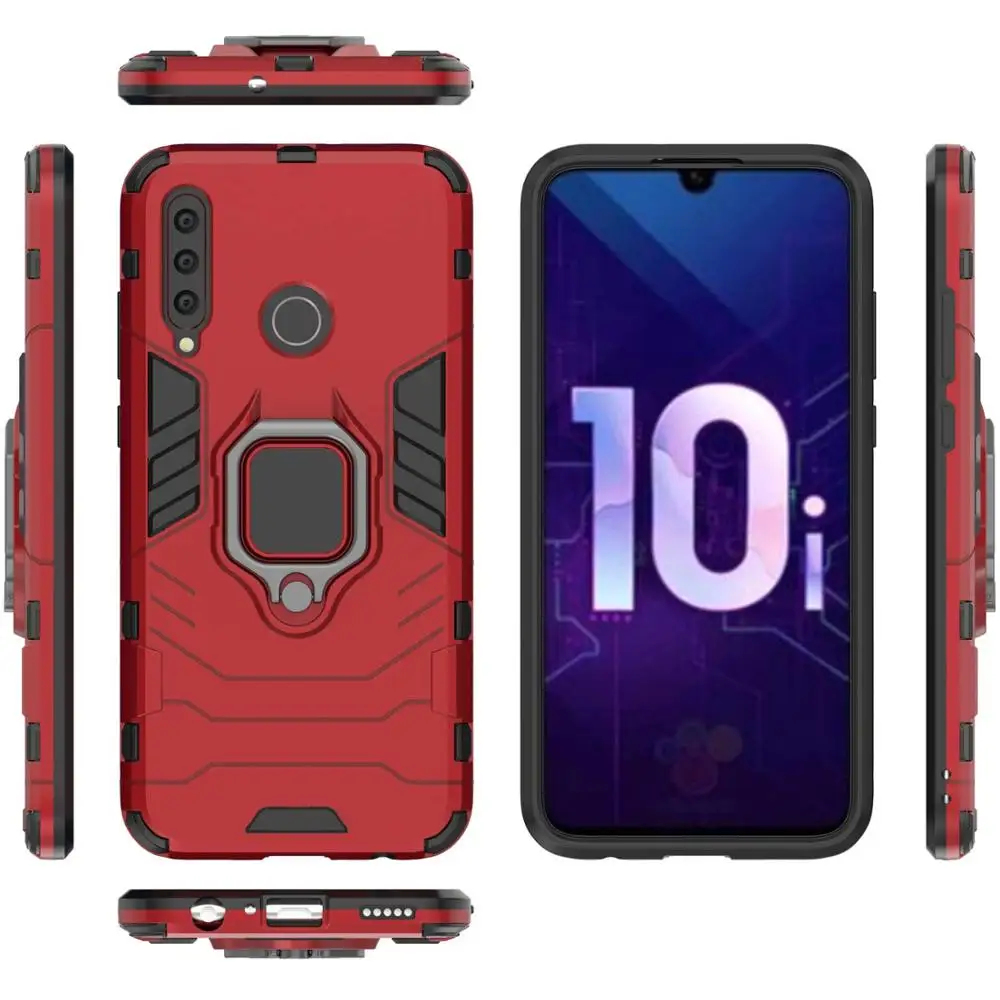 Чехол для huawei Honor 10i чехол Honor10i автомобильный держатель кольцо Броня бампер ударопрочный жесткий чехол для huawei P30 Lite mate 30 Pro - Цвет: red armor case