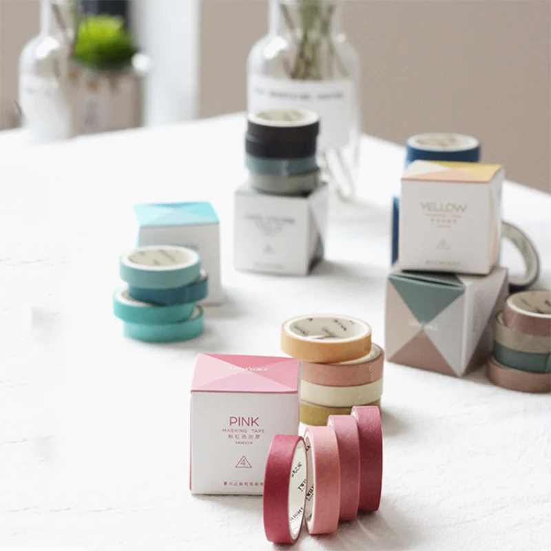 4pcs/set Fall In Love with Color Washi Tape Kawaii Stationery Scrapbooking Decorative Tapes DIY Dairy Photo Album Stickers | Канцтовары