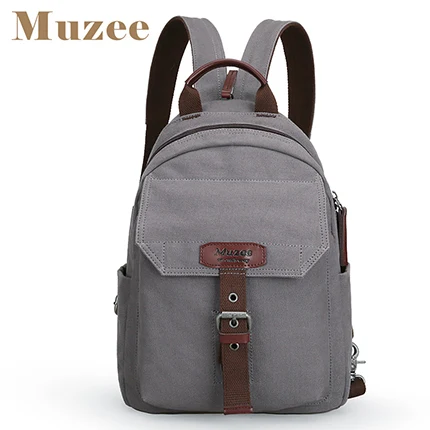 Muzee, модный рюкзак для женщин и мужчин, холщовый рюкзак для мужчин и женщин, вместительная сумка через плечо - Цвет: Gray