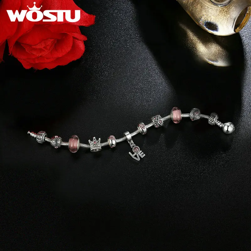 WOSTU классический кулон любви и высококачественный коричневый бисер Мурано