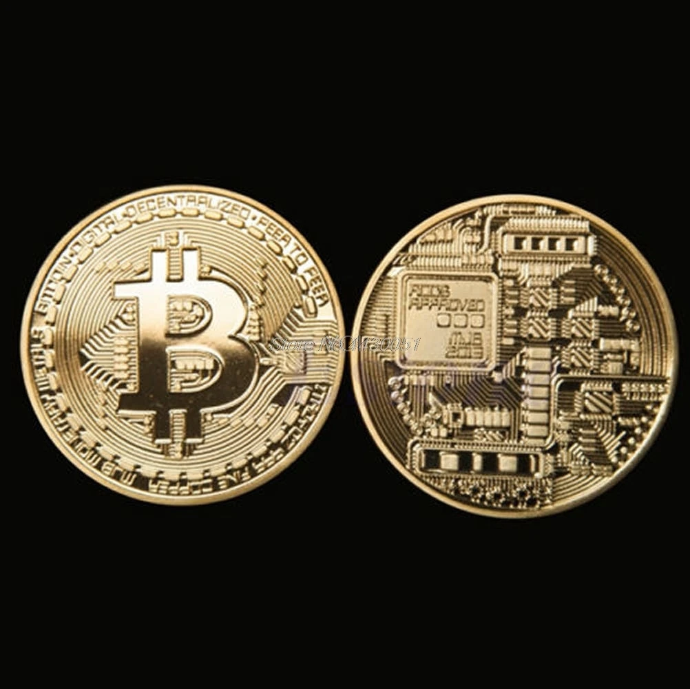 1 x позолоченный Bitcoin монета коллекционные арт коллекция монет BTC подарок