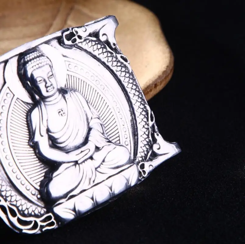 999 Серебряный чешуя дракона Tathagata пряжка ремня| |