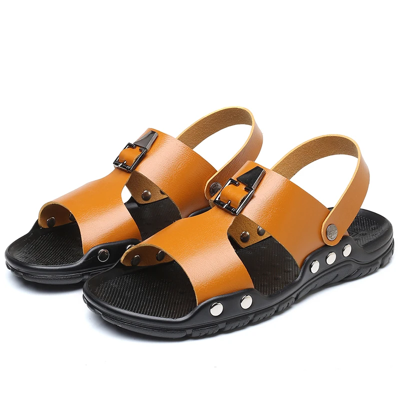 Сандалии мужские из натуральной кожи босоножки в британском стиле повседневные