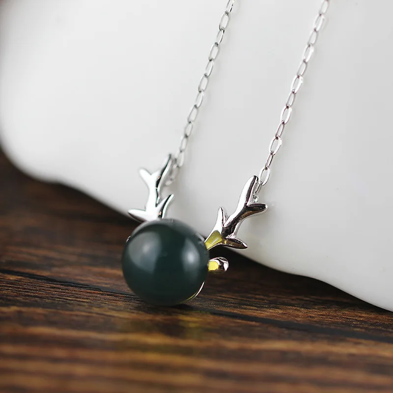 Женское винтажное ожерелье из серебра 925 пробы с натуральным янтарем|necklaces for