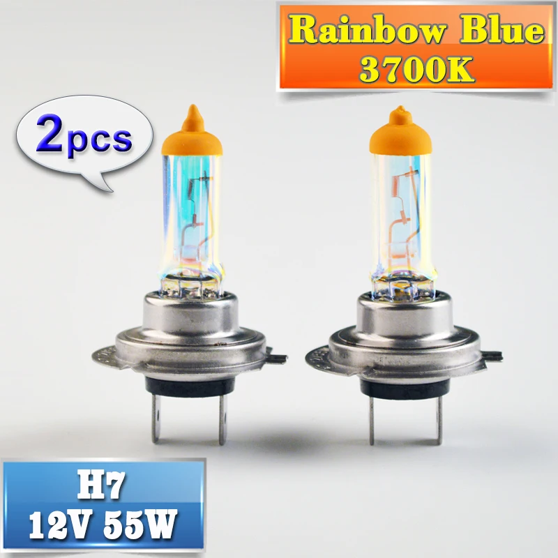 Flytop 2xrainbow (ION) синие галогенные лампы H7 12V55W 3700 K золотой желтый свет 1700Lm
