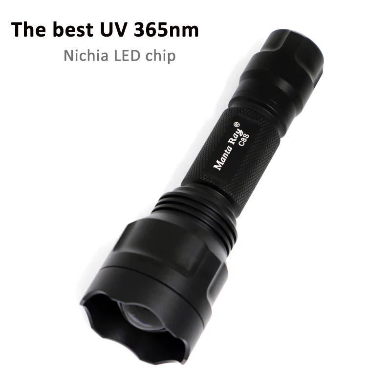 Zoom C8s черный УФ 365nm светодиодный светильник-вспышка manta ray, nichia 365UV в стороне, УФ-светильник OP отражатель, флуоресцентный агент обнаружения